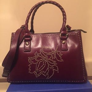 Patricia Nash Top-Zip Studded Angela Satch…